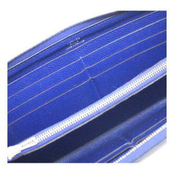 HERMES Azap Long Wallet All Leather Blue Electric Stamped A - Picture 6 of 8